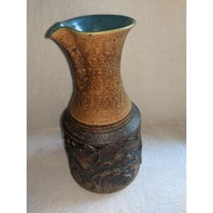 Mid Century Victoria Littlejohn Pottery Pitcher Stoneware Signed 1077